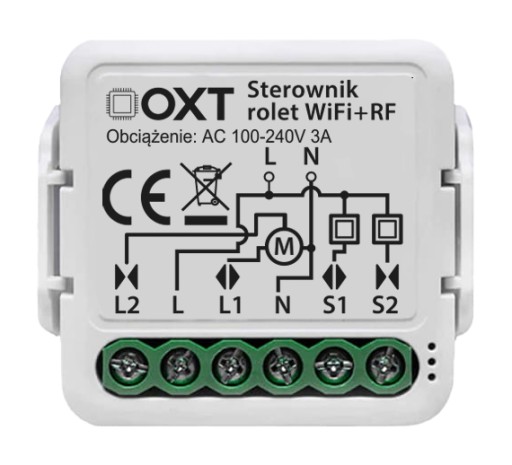 Модуль OXT, мини-контроллер рольставен и жалюзи, угол наклона ламелей WiFi+RF TUYA
