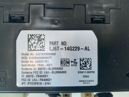 FORD ESCAPE MK4 KUGA MK3 2020 - МОДУЛЬ ТЕЛЕМАТИЧНОГО ИНТЕРФЕЙСА США