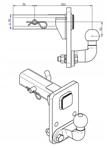 ADAPTER USA 50x50mm HAK KULA HAKA Dodge Avenger