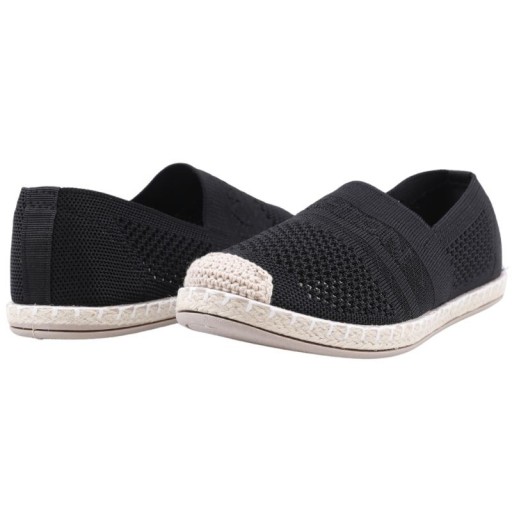 Espadryle damskie ażurowe wsuwane wkł. ekoskóra