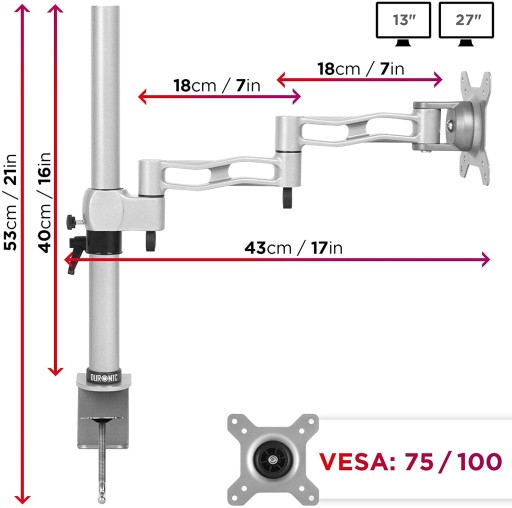 Duronic DM351X3 SR Silver держатель для монитора до 10 кг