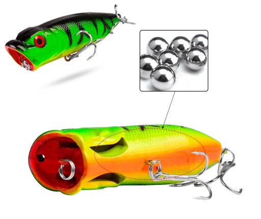 Воблер POPPER FLOPPER PERCH PIKE F141 ЗЕЛЕНЫЙ