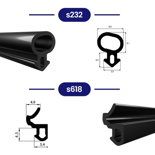 Оконный уплотнитель для оконной рамы черный ПВХ ALUPLAST S-1560 - 1м