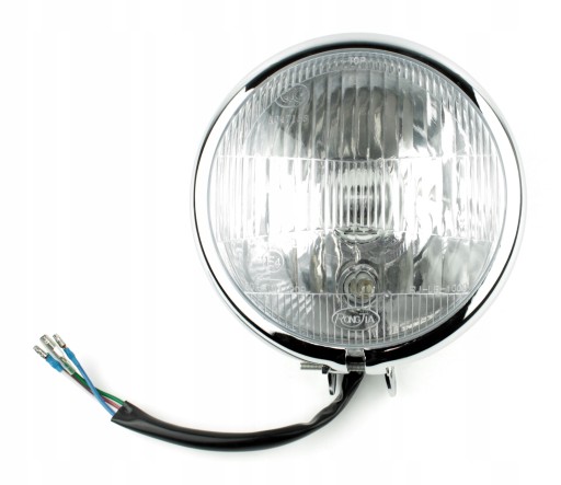 LAMPA MOTOCYKLOWA REFLEKTOR PRZÓD CHOPPER CHROM