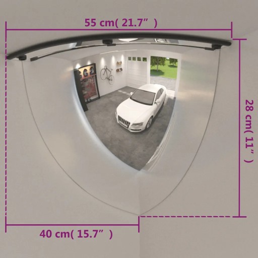 Sferyczne lustra drogowe, 1/8 kuli, 2 szt., Ø80 cm