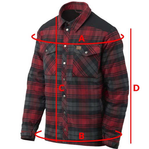 Мужская рубашка в клетку утепленная куртка WINTER WARDEN HELIKON Red XL