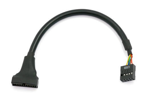 Kabel adapter Akyga AK-CA-28 USB 19pin M - USB 9pin F 0,2m czarny