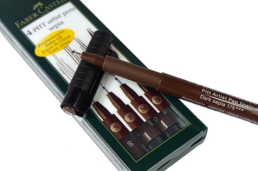 Ручка FABER-CASTELL Artist Pen PITT 4 шт. СЕПИЯ