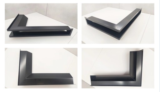 KRATKA KOMINKOWA LUFT NAROŻNA 600x400x90 3 SZT wlot wylot metalowa czarna