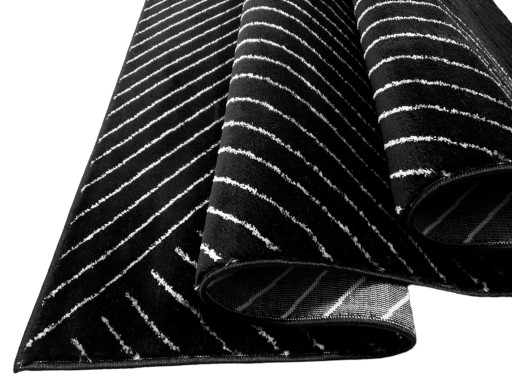 Emerald Lamele Glamour 80x150 Rug Black с серебряными линиями