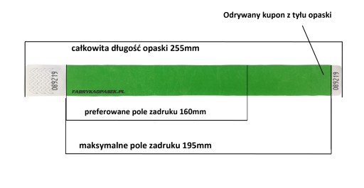 Браслеты TYVEK 25мм 150 шт. ЧЕРНЫЙ ПРИНТ.