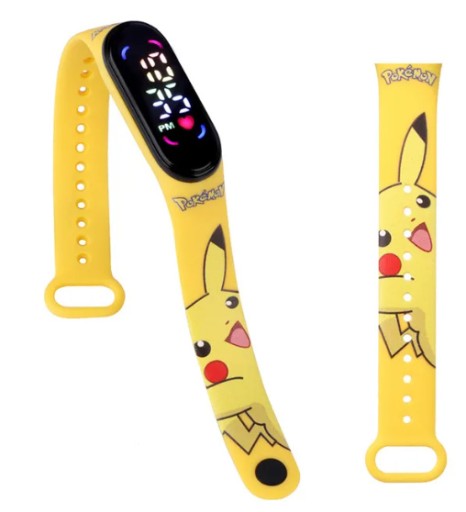 СВЕТОДИОДНЫЕ ЧАСЫ SMARTBAND POKEMON PIKACHU ДЕТСКИЙ РЕСПЕКТ ЖЕЛТЫЙ БЕЛЫЙ ЧЕРНЫЙ