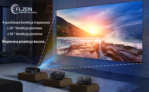 FULL HD 1080P Projektor WiFi Rzutnik Android FLZEN