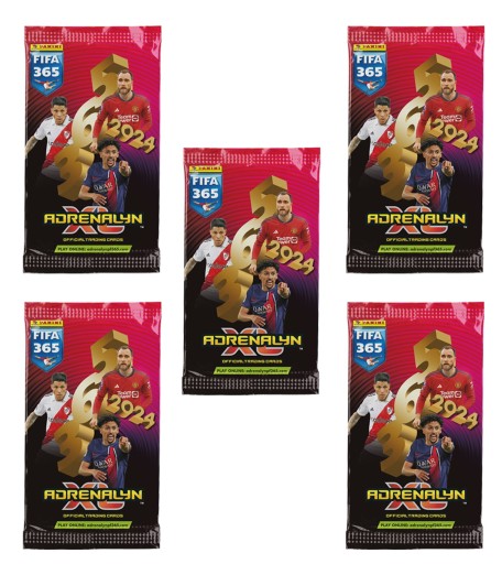 FIFA 365 2024 Panini в блистере 5 пакетиков 2 карты Монеты ограниченного выпуска 150