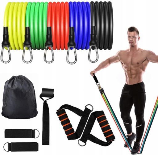 Набор из 5 ЭПЕНТ с ручкой для эспандеров Crossfit Fitness.