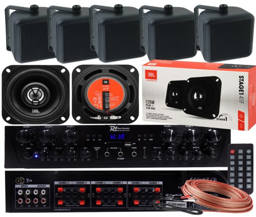 НАСТЕННЫЕ ПОТОЛОЧНЫЕ ДИНАМИКИ JBL 5 ШТ. АУДИОСИСТЕМА ДЛЯ МАГАЗИНА, ГОСТИНОЙ, ПЛОЩАДИ