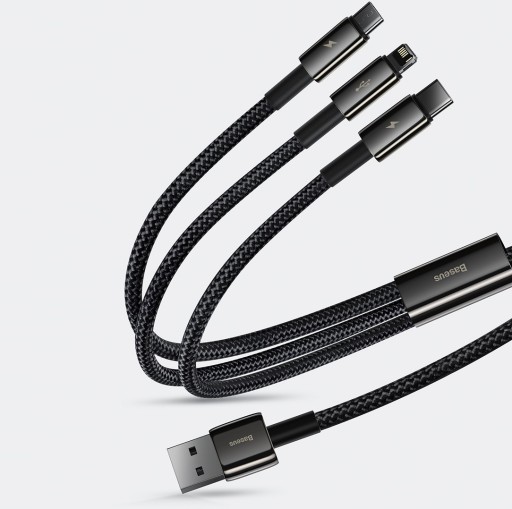 КАБЕЛЬ BASEUS STRONG USB 3 в 1 для LIGHTNING MICRO TYPE-C USB-C 3,5 А, 1,5 м