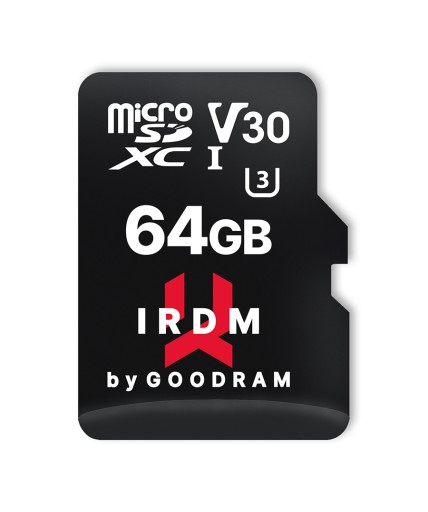Карта памяти GOODRAM IRDM 64 ГБ UHS-I U microSDXC + адаптер