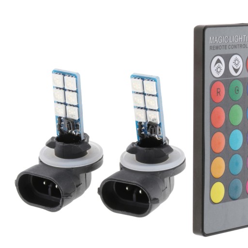 2 шт. RGB светодиодные автомобильные противотуманные фары с дистанционным управлением для грузовиков, штекер 881