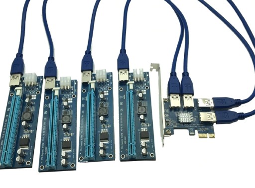 PCI-E USB Riser SPLITTER + адаптер 4x RISER 009s