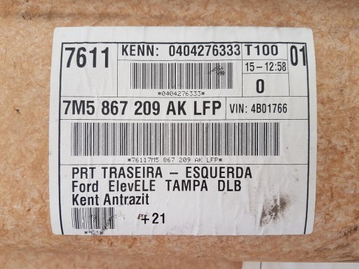 ДВЕРЬ СЛЕВА ЗАДНЯЯ FORD GALAXY MK2 2.8 V6
