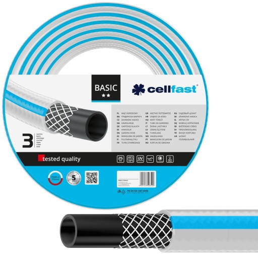 CELLFAST BASIC 3-СЛОЙНЫЙ САДОВЫЙ ШЛАНГ 1 дюйм, 10 м, 25 бар 10-431 FLEXI POLISH