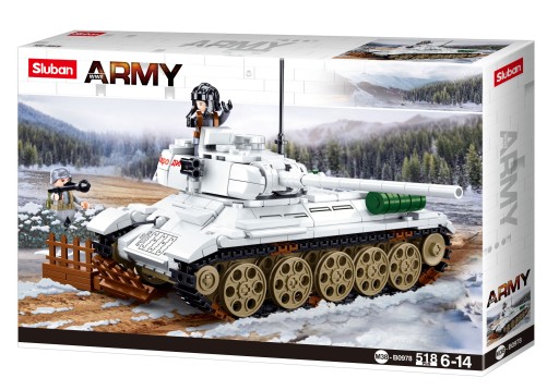 Кирпичи Танк Т-34/85 RUDY 102 Зимняя версия, Военный, Армейский +LEGO ОРУЖИЕ