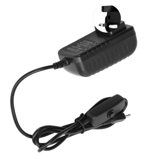 Блок питания для Raspberry Pi 5v 3a со встроенной кнопкой переключения micro USB