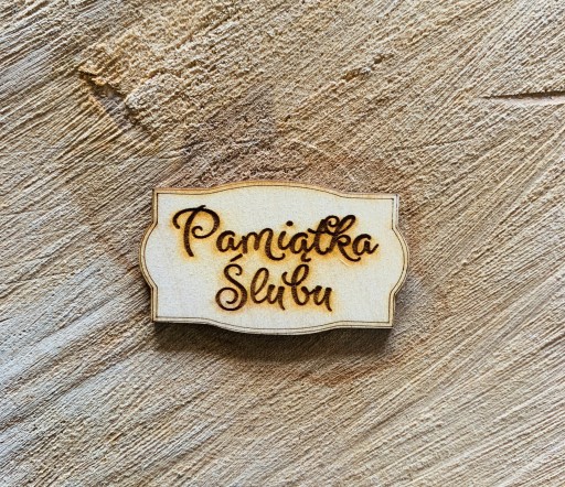 Tabliczka z napisem pamiątka ślubu grawer 7 cm w5