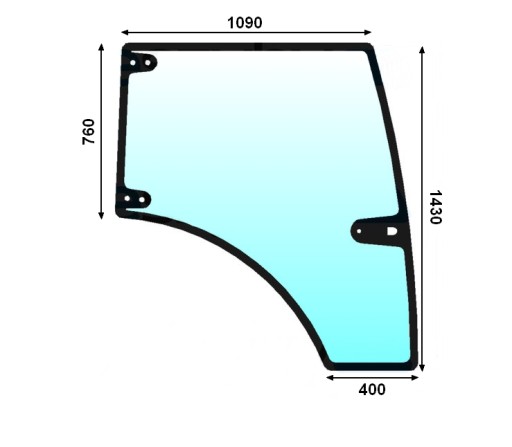 Стекло двери левое Ursus C 360 C 380 C 380M C 382 C 392 C 3102 C 3110 C3110HL