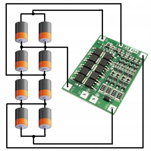 Зарядное устройство Li-Ion BMS 4S 40A 18650 Балансировщик элементов LiPo