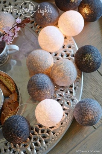 Zestaw lampek Cotton Balls Grey Shadow 20 kul