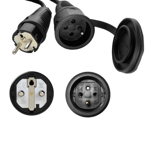 Przedłużacz polwinitowy H05VV-F 3x1,5 OWY PVC 5m