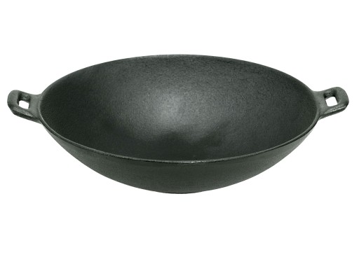 WOK PATELNIA ŻELIWNA 31cm Pokrywą INDUKCJA GAZ