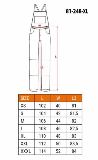 Ogrodniczki robocze HD Slim, rozmiar M