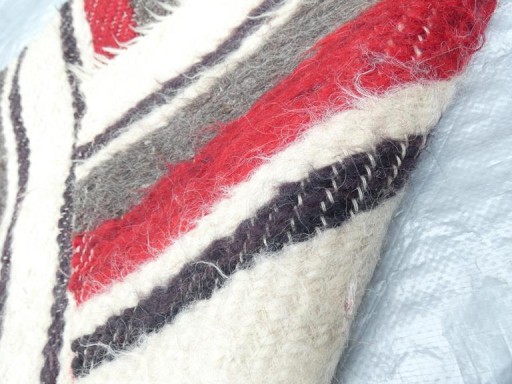 kilim RETRO wełna 75x211 cm chodnik NARZUTA długi wełniany koc