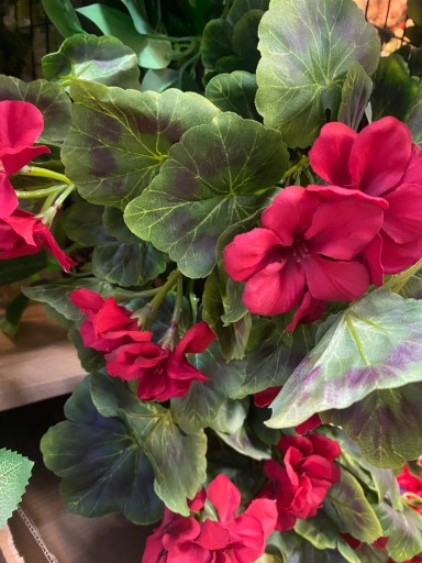 Girlanda Kwiatowa Pelargonia Sztuczne Kwiaty Zwisające Bluszcz Surfinia