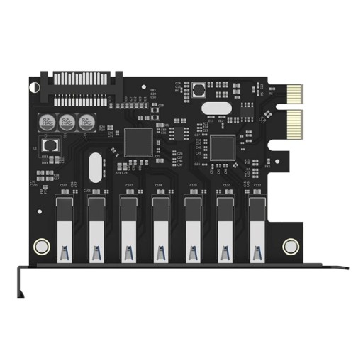 Суперскоростная 7-портовая карта USB 3.0 PCI-E Express с 15-контактным разъемом питания SATA