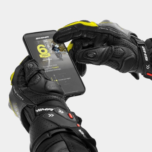 Спортивные кожаные мотоциклетные перчатки SHIMA RS-3 FLUO — ПОДАРКИ