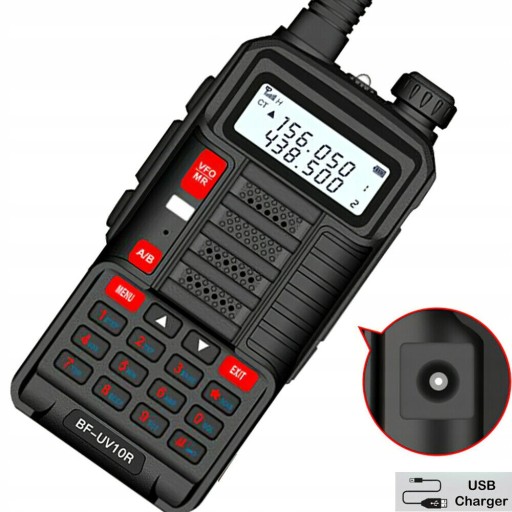 Рация Baofeng UV-10R 10 Вт 4800 мАч черная