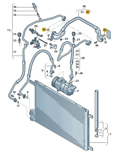 Audi OE 4E0260749B Оригинальное уплотнительное кольцо кондиционера