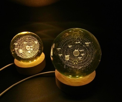 Хрустальный шар с подсветкой солнечной системы LED