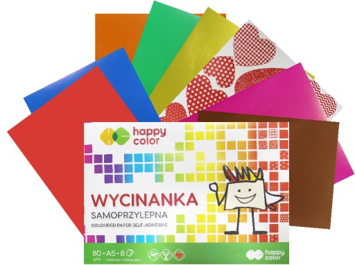 Самоклеящийся блок для вырезок А5 8к Happy Color