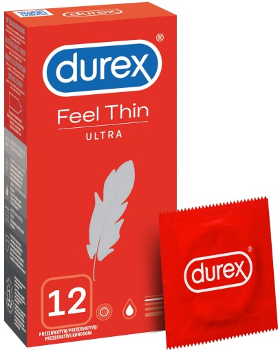 Презервативы DUREX Feel Thin Ultra Thin, 12 шт., увлажненные