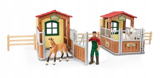 SCHLEICH 72116 ОТКРЫТАЯ КОНЮШНЯ 2 БОКСА 2 ЛОШАДИ