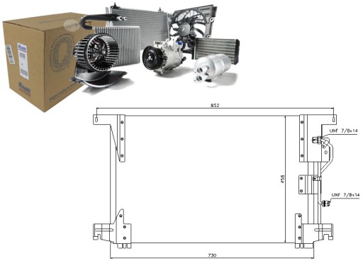 Радиатор кондиционера MERCEDES ACTROS, ACTROS MP2/MP3, ZETROS 04.96-