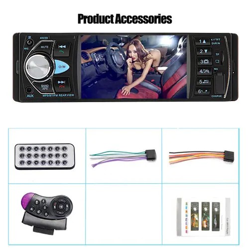 Z pilotem w stylu Radio samochodowe 1din stereo mp5 mp3 bluetooth