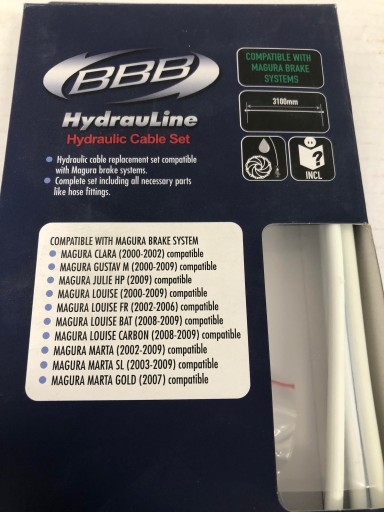BBB BCB-80M Гидравлический шланг 3100 мм белый