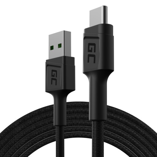 Кабель Green Cell USB A — кабель USB-C типа C длиной 2 м, прочный для телефона