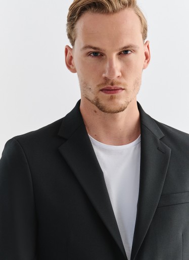Черный мужской пиджак Slim Fit из шерсти PAKO LORENTE 176/64